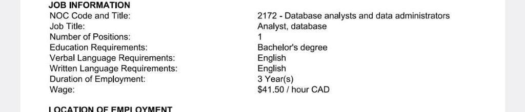 viec lam dinh cu Canada data analyis