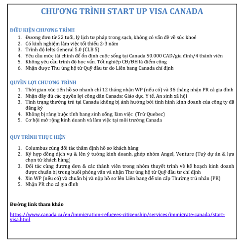 Startup Visa – Visa khởi nghiệp Startup Visa - Visa khởi nghiệp