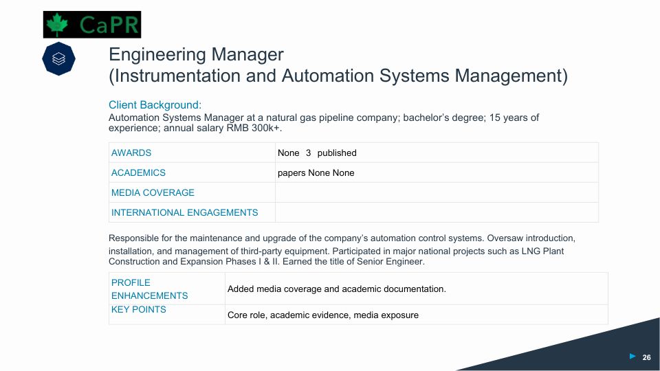 Hồ sơ Định cư Mỹ EB-2 NIW: Quản lý kỹ thuật – Tự động hóa và đo lường