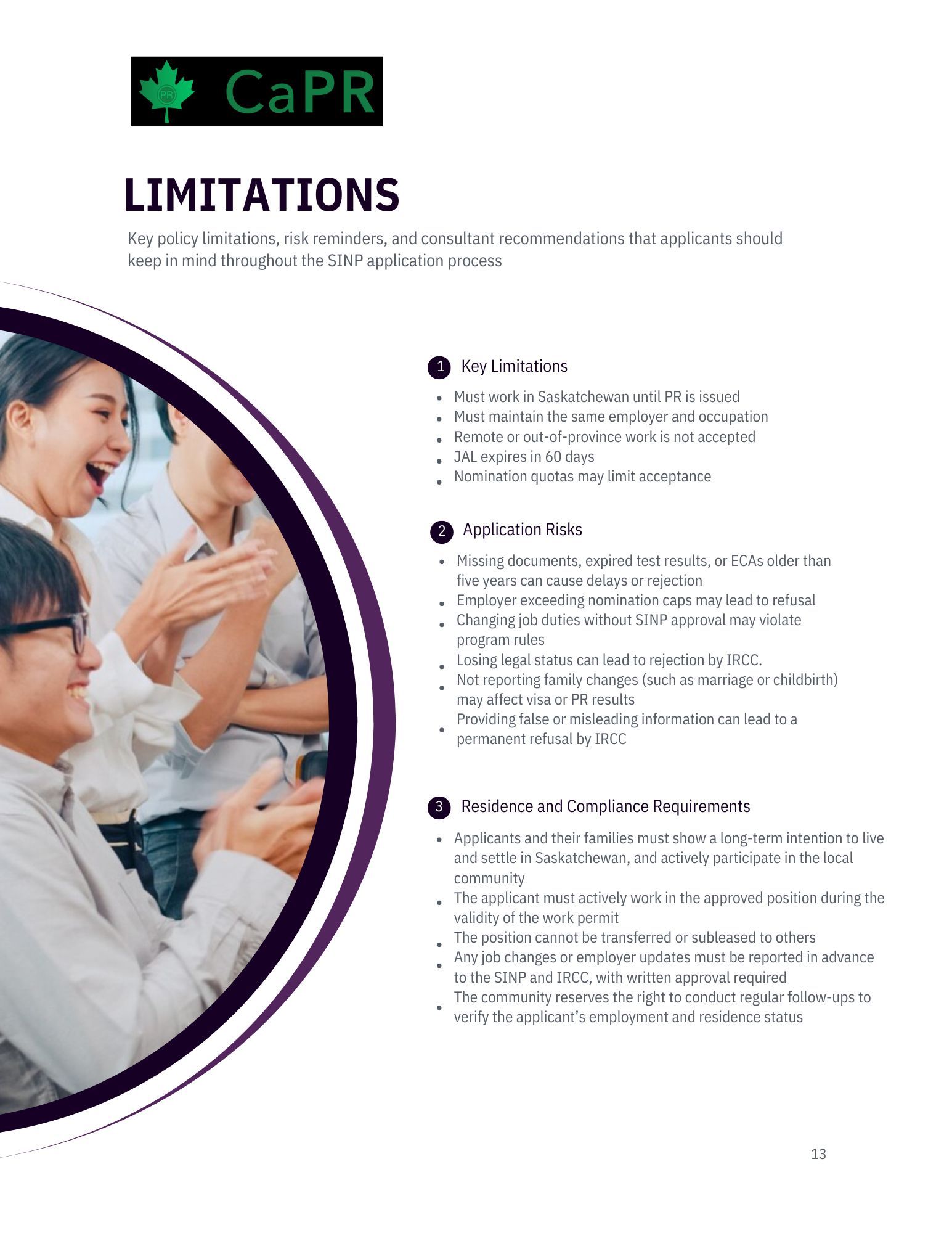 Giới hạn, rủi ro và yêu cầu tuân thủ Nhập cư Canada diện SINP với Work Permit hiện tạijpg