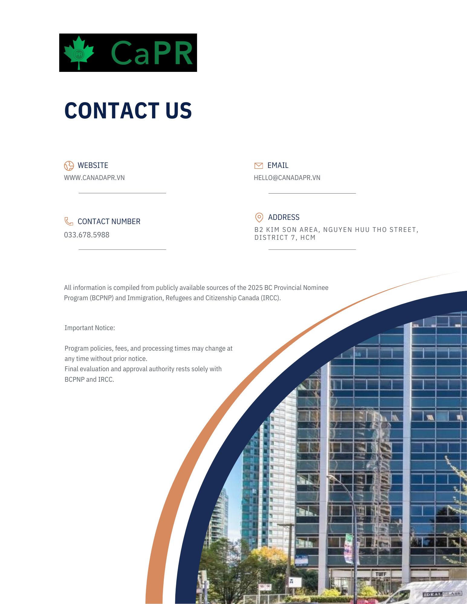 Thông tin liên hệ và lưu ý quan trọng