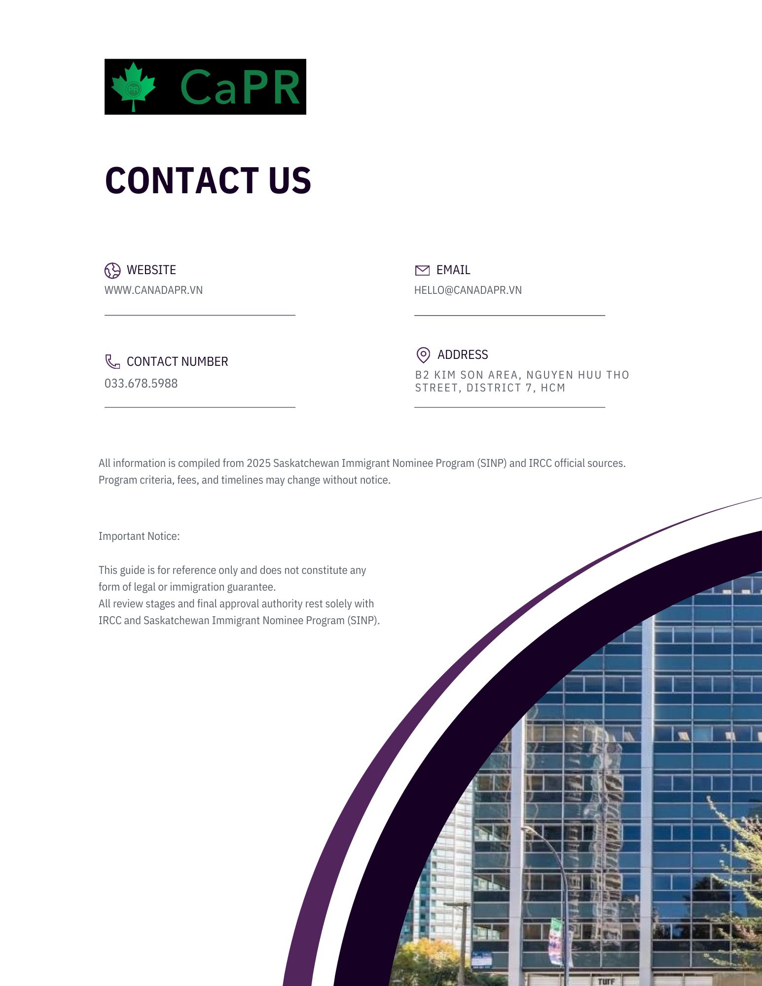 Thông tin liên hệ Nhập cư Canada diện SINP với Work Permit hiện tạijpg