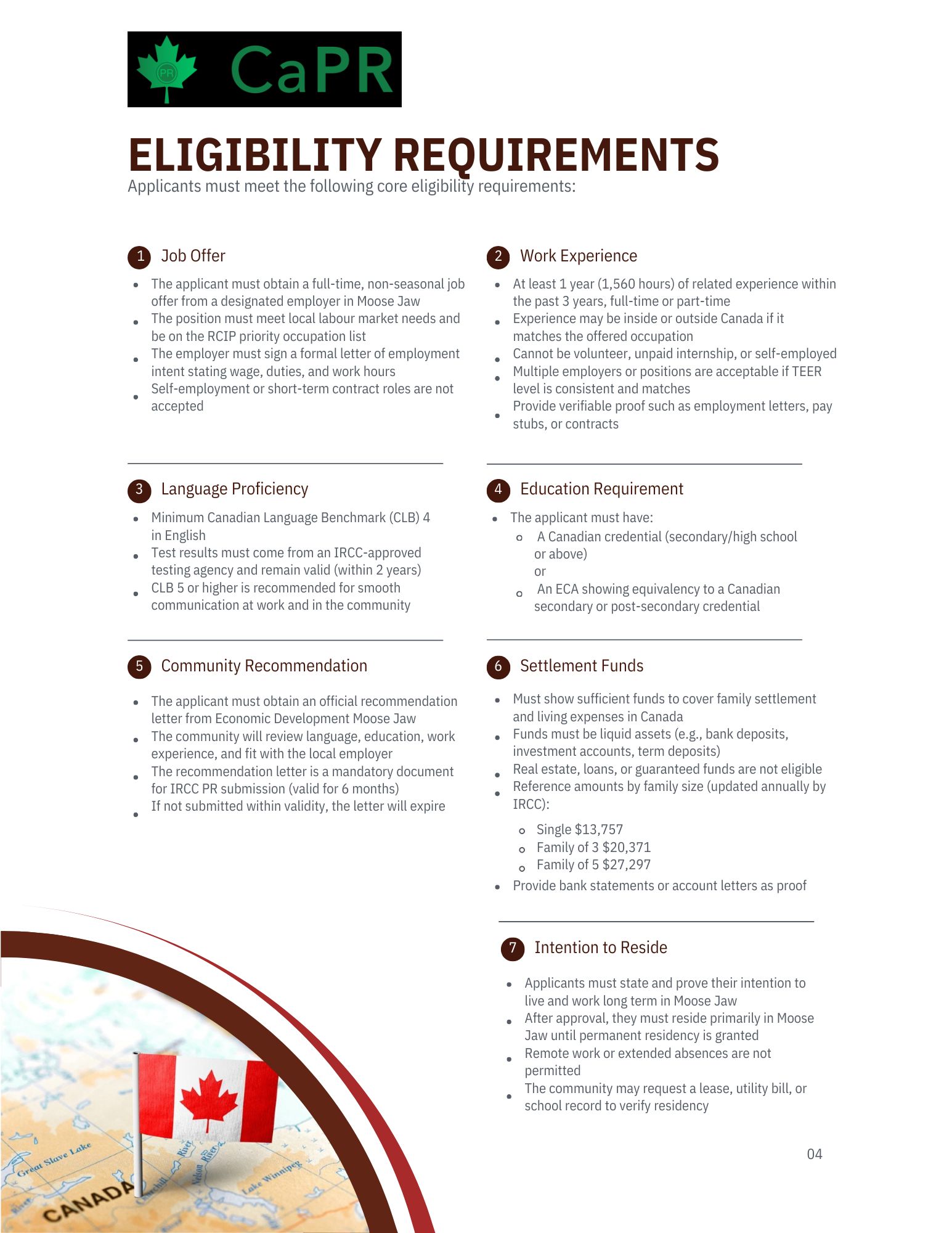 Các điều kiện tham gia Cách định cư Canada theo chương trình RCIP Moose Jawjpg