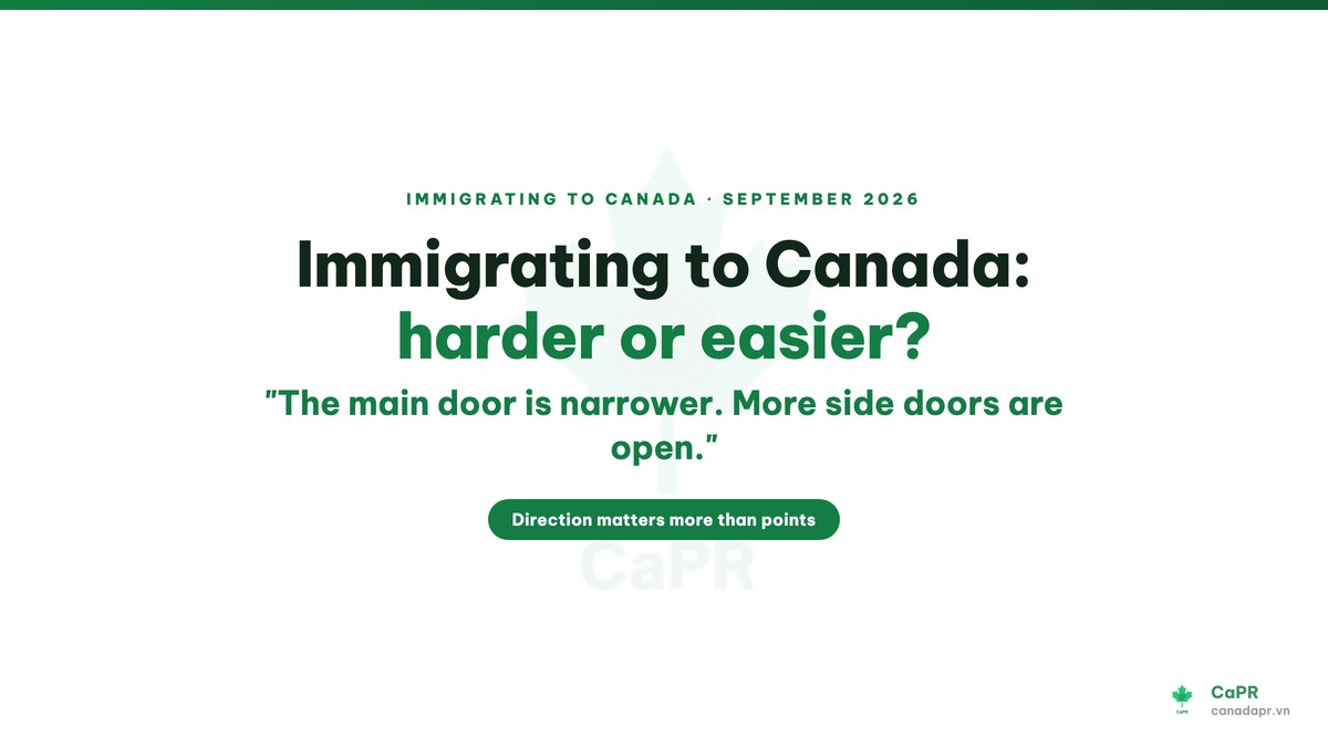 Slide gốc tiếng Anh về chính sách định cư Canada 2026 từ webinar cùng RCIC