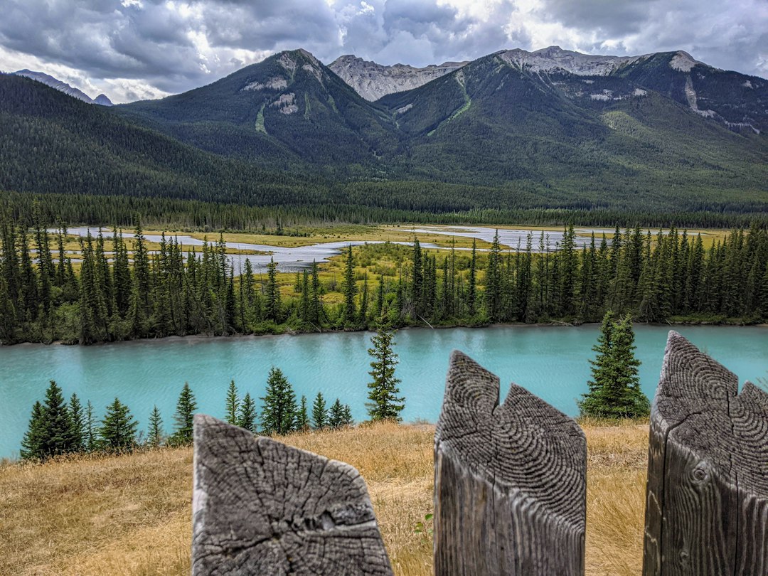 a lake surrounded by mountains