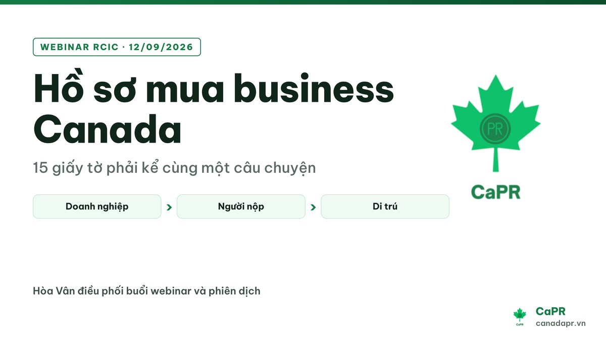 Hồ sơ mua business Canada: 15 giấy tờ