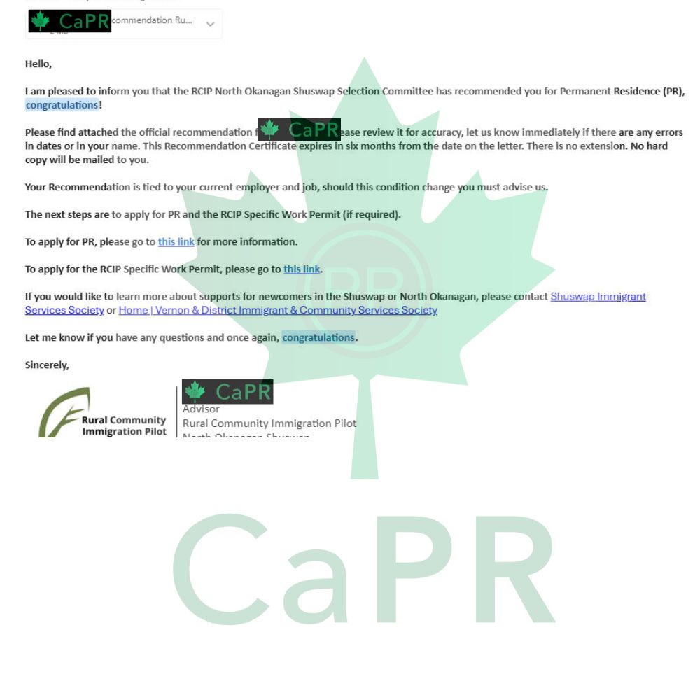 Thư đề cử RCIP gắn với việc làm hiện tại, minh hoạ lộ trình định cư Canada đi từ công việc thật chứ không từ h Thư đề cử RCIP gắn với việc làm hiện tại, minh hoạ lộ trình định cư Canada đi từ công việc thật chứ không từ hợp đồng lao động ở Việt Nam