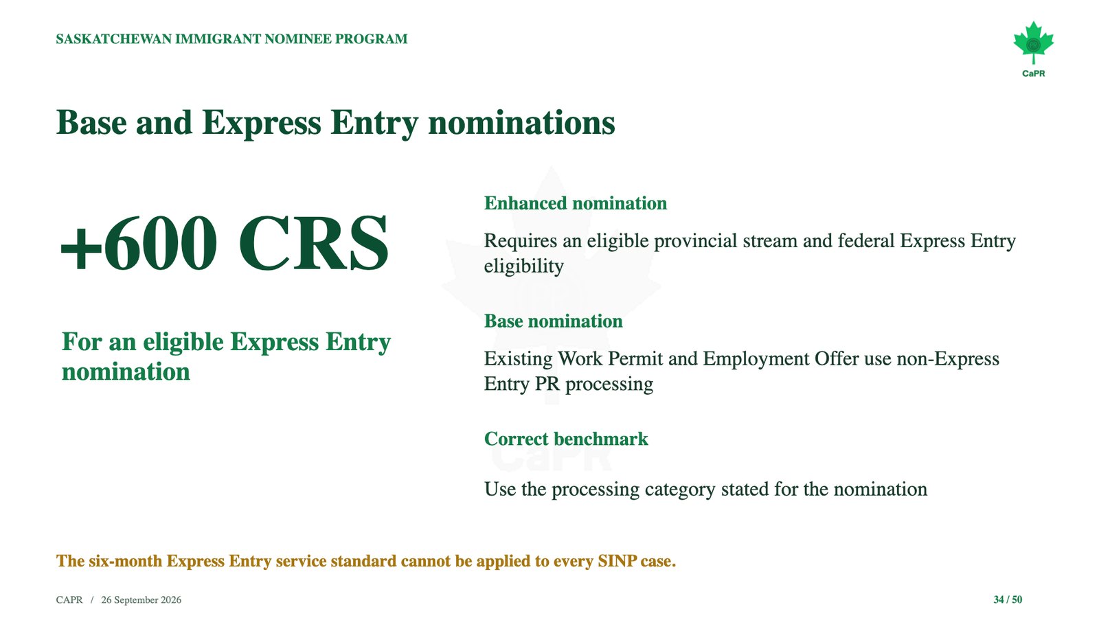 Slide webinar CaPR: đề cử SINP thường và đề cử Express Entry cộng 600 điểm CRS