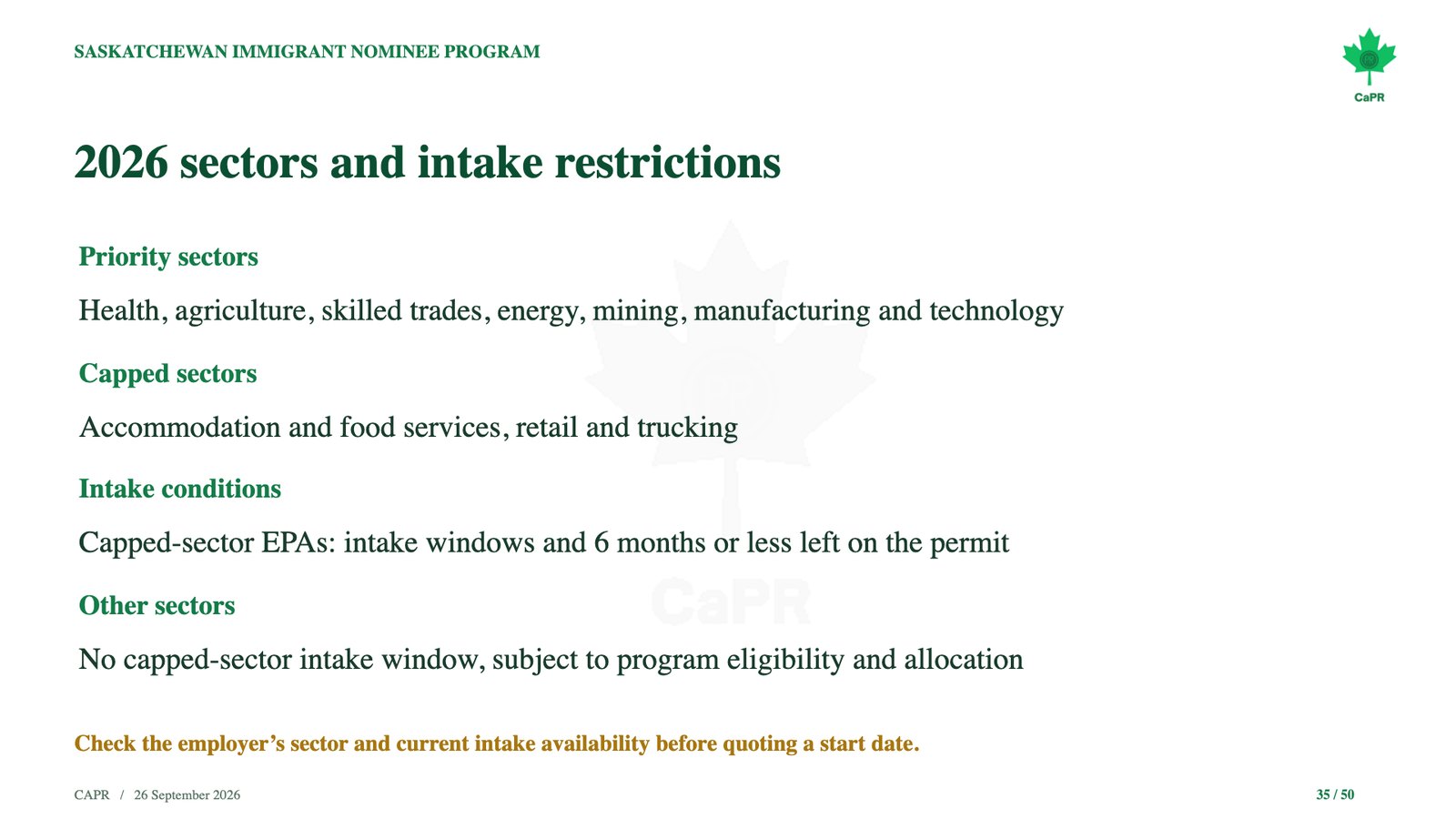 Slide webinar CaPR: ngành ưu tiên và ngành bị giới hạn SINP 2026