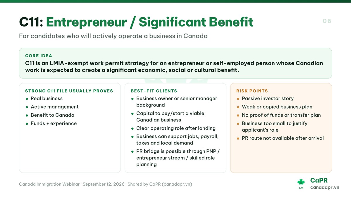C11 Entrepreneur Significant Benefit Work Permit