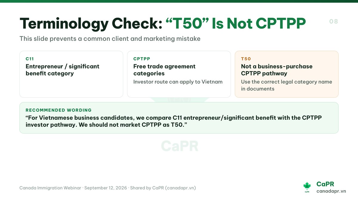 Terminology Check: T50 Is Not CPTPP
