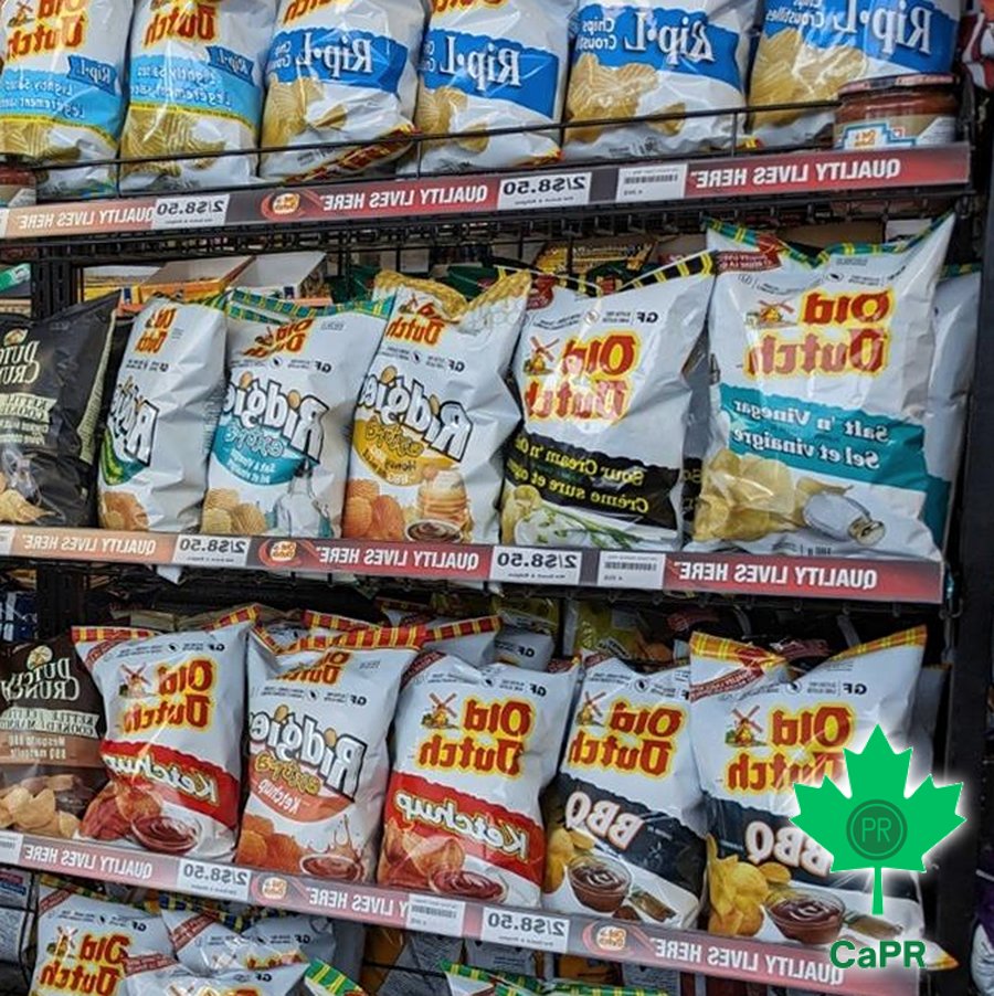 Sang nhượng cửa hàng tiện lợi Saskatchewan: một góc kệ snack