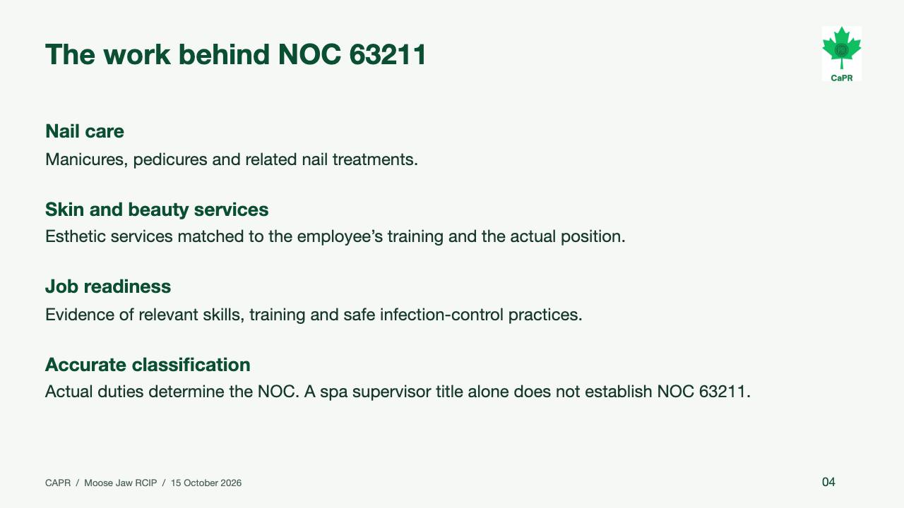 Slide 4 - Công việc thuộc NOC 63211