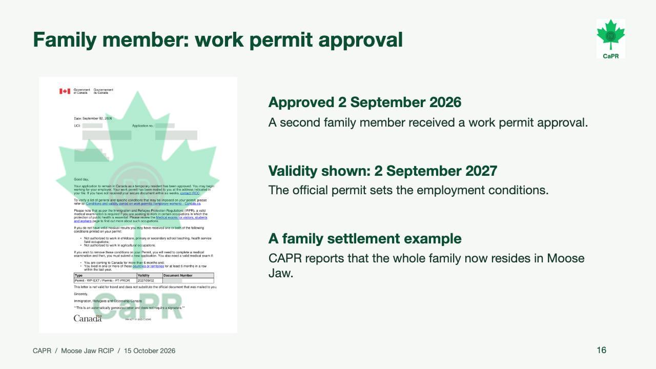 Slide 16 - Work permit của người phối ngẫu được duyệt