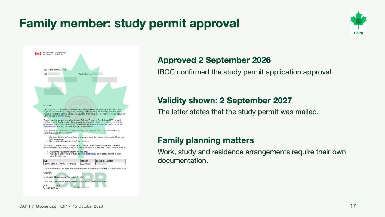 Slide 17 - Study permit của con được duyệt