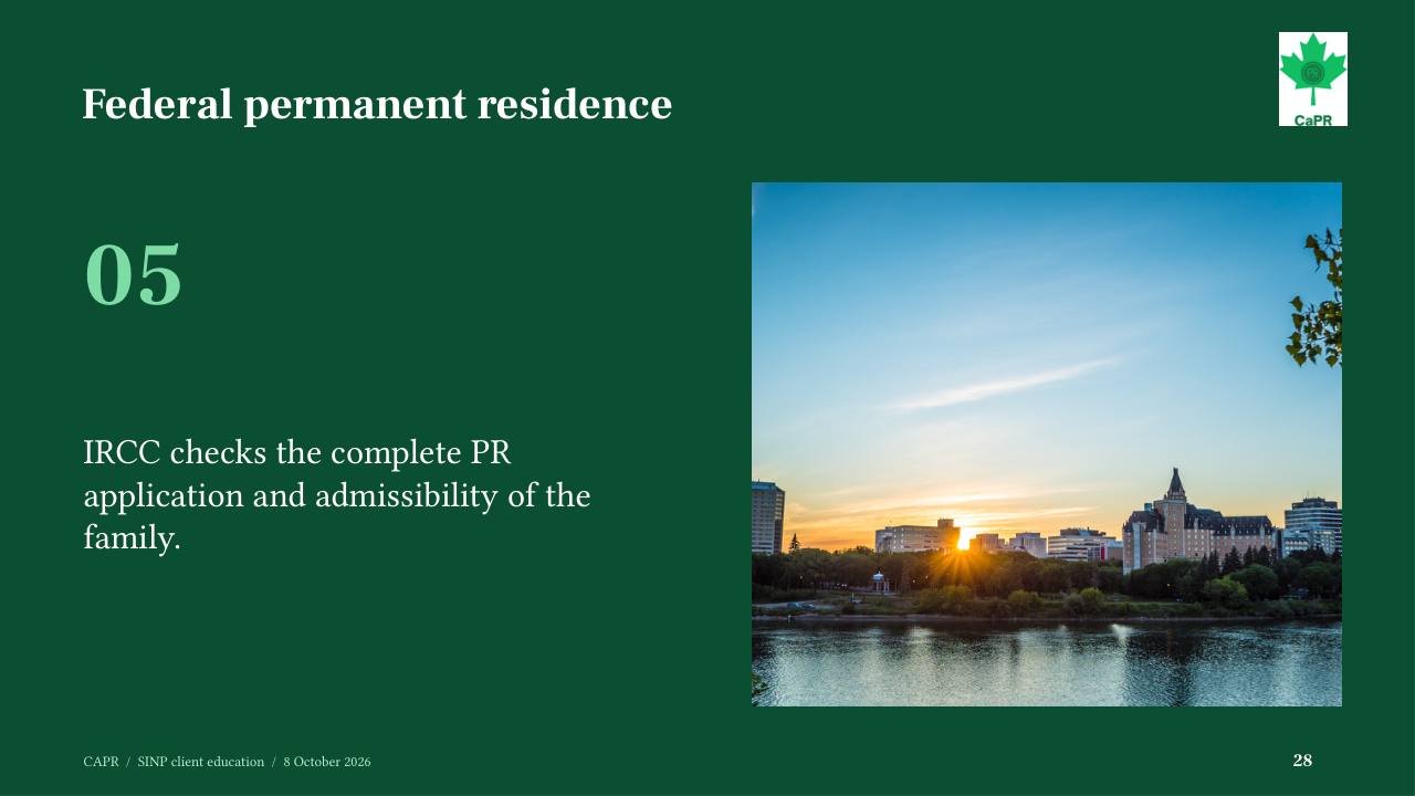 Slide 28 - IRCC xét toàn bộ hồ sơ PR và tình trạng nhập cảnh của cả gia đình
