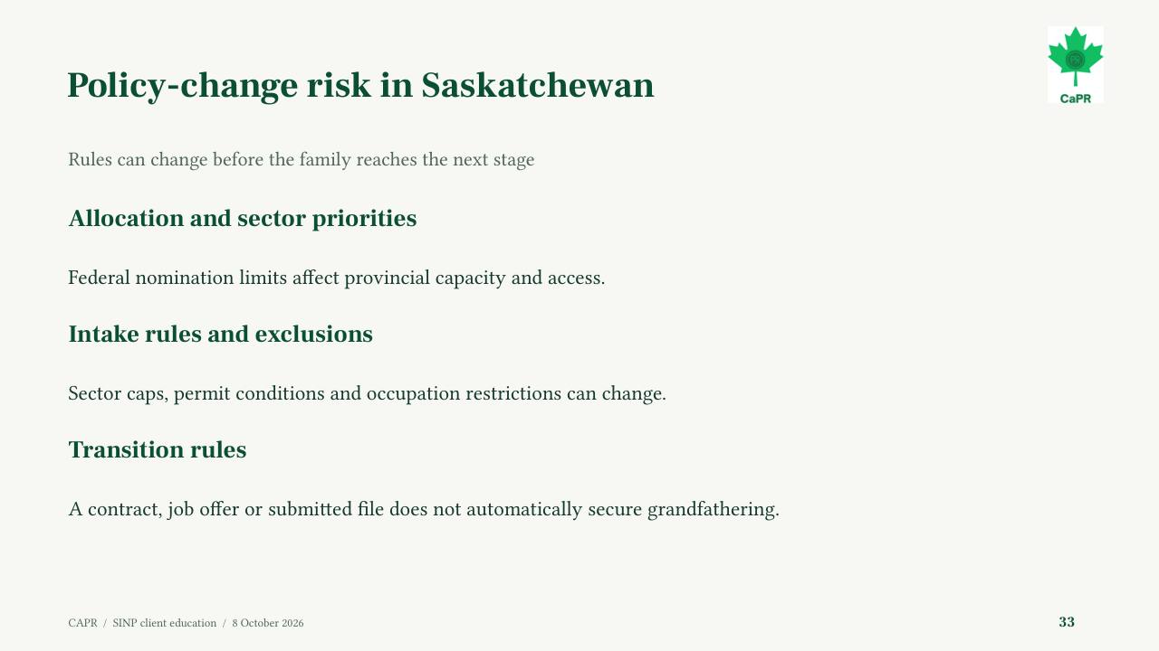 Slide 33 - Rủi ro thay đổi chính sách tại Saskatchewan