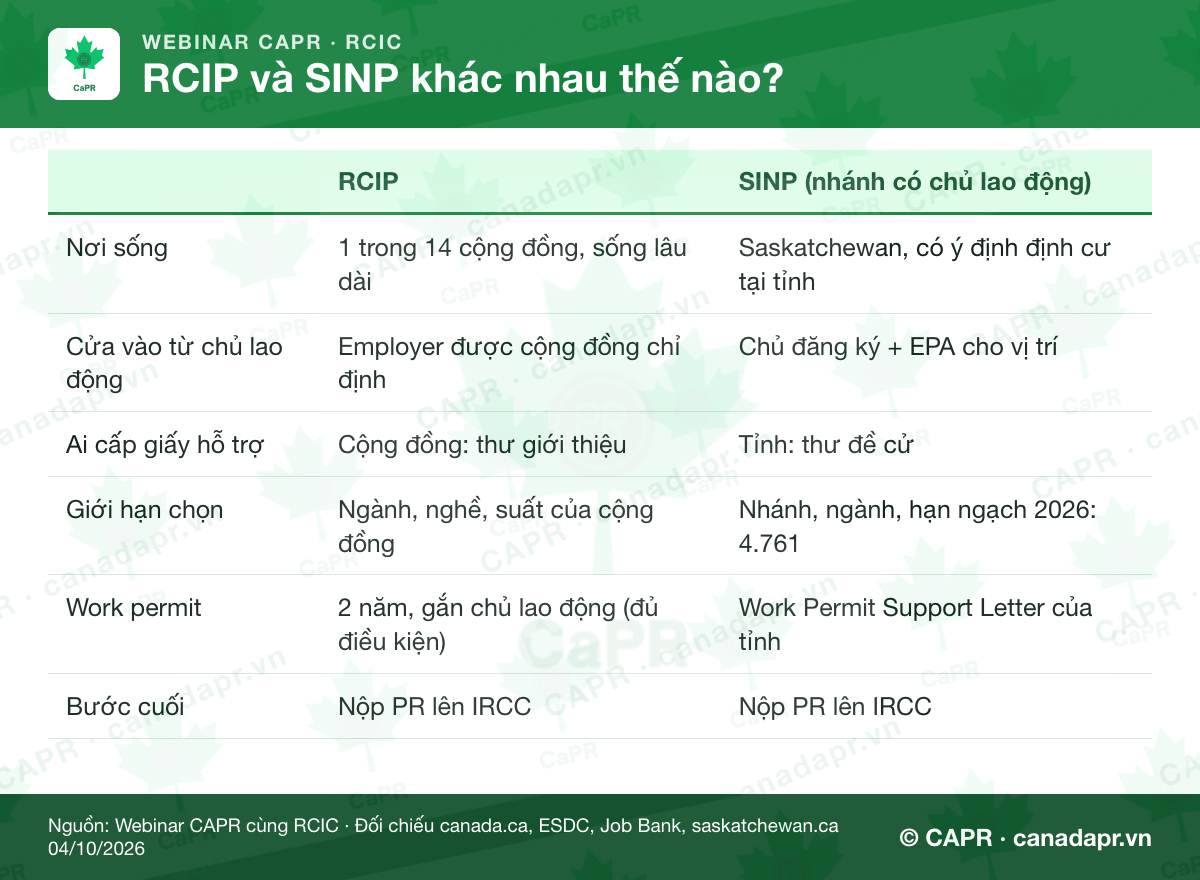 So sánh RCIP và SINP theo 6 điểm